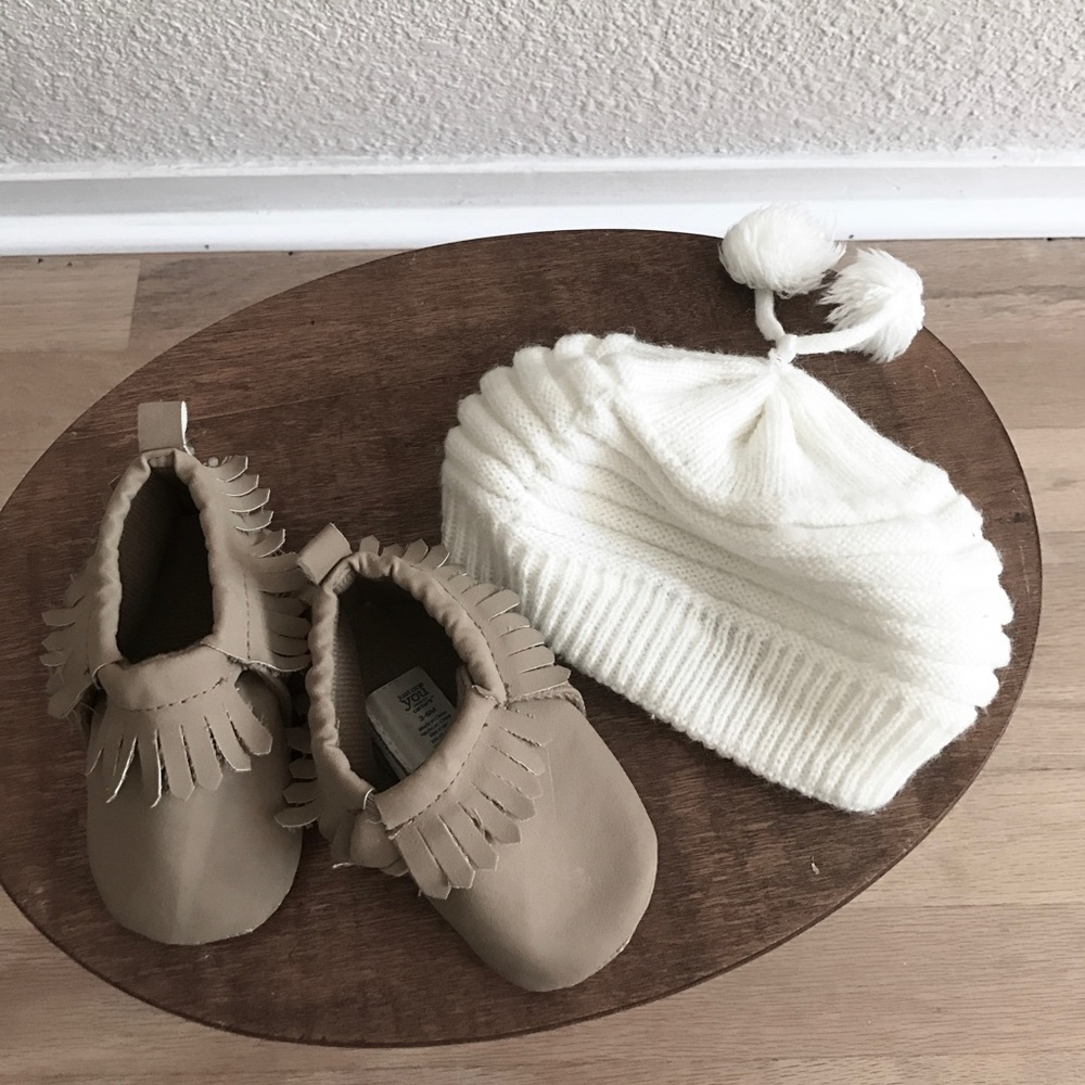 Moccasins and hat